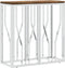vidaXL - Wandtafel - roestvrij - staal - en - massief - gerecycled - hout - zilver