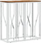 vidaXL - Wandtafel - roestvrij - staal - en - massief - gerecycled - hout - zilver