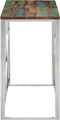 vidaXL - Wandtafel - roestvrij - staal - en - massief - gerecycled - hout - zilver