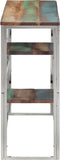 vidaXL - Wandtafel - roestvrij - staal - en - massief - gerecycled - hout - zilver
