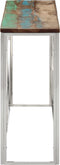 vidaXL - Wandtafel - roestvrij - staal - en - massief - gerecycled - hout - zilver