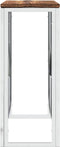 vidaXL - Wandtafel - roestvrij - staal - en - massief - gerecycled - hout - zilver
