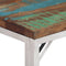 vidaXL - Wandtafel - roestvrij - staal - en - massief - gerecycled - hout - zilver