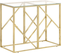 vidaXL - Wandtafel - roestvrijstaal - en - gehard - glas - goudkleurig