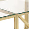 vidaXL - Wandtafel - roestvrijstaal - en - gehard - glas - goudkleurig