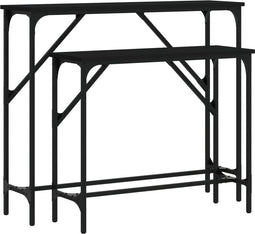 vidaXL - Wandtafels - 2 - st - bewerkt - hout - zwart