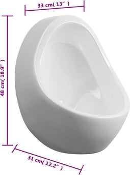 vidaXL - Wandurinoir - met - spoelklep - keramiek - wit