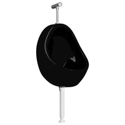 vidaXL - Wandurinoir - met - spoelklep - keramiek - zwart