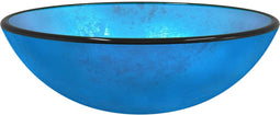 vidaXL - Wasbak - 42x14 - cm - gehard - glas - blauw