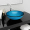 vidaXL - Wasbak - 42x14 - cm - gehard - glas - blauw