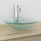 vidaXL - Wasbak - gehard - glas - 42 - cm - zwart