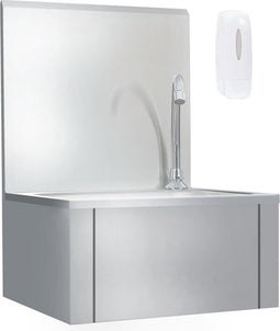 vidaXL - Wasbak - met - kraan - en - zeepdispenser - roestvrij - staal