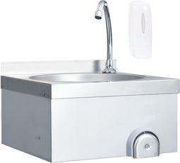 vidaXL - Wasbak - met - kraan - en - zeepdispenser - roestvrij - staal