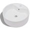 vidaXL - Wasbak - met - overloop, - keramiek, - rond, - wit