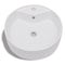 vidaXL - Wasbak - met - overloop, - keramiek, - rond, - wit