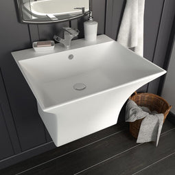 vidaXL - Wasbak - wandgemonteerd - 500x450x410 - mm - keramiek - wit
