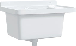 vidaXL - Wasbak - wandgemonteerd - 50x35x24 - cm - hars - wit