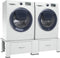 vidaXL - Wasmachine- - en - drogerverhoger - dubbel - met - lades - wit