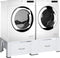 vidaXL - Wasmachine- - en - drogerverhoger - dubbel - met - lades - wit