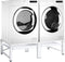 vidaXL - Wasmachine- - en - drogerverhoger - met - uittrekbare - schappen - wit