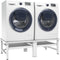 vidaXL - Wasmachine- - en - drogerverhoger - met - uittrekbare - schappen - wit