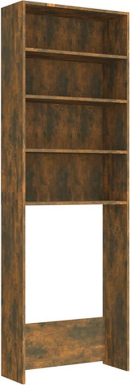 vidaXL - Wasmachinekast - 64x24x190 - cm - gerookt - eikenkleurig