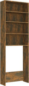 vidaXL - Wasmachinekast - 64x24x190 - cm - gerookt - eikenkleurig