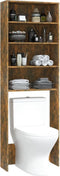 vidaXL - Wasmachinekast - 64x24x190 - cm - gerookt - eikenkleurig