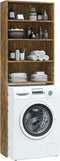 vidaXL - Wasmachinekast - 64x24x190 - cm - gerookt - eikenkleurig