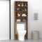 vidaXL - Wasmachinekast - 64x24x190 - cm - gerookt - eikenkleurig