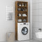 vidaXL - Wasmachinekast - 64x24x190 - cm - gerookt - eikenkleurig