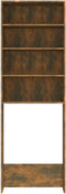 vidaXL - Wasmachinekast - 64x24x190 - cm - gerookt - eikenkleurig