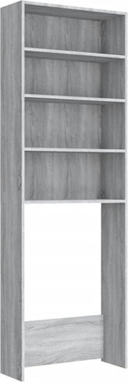 vidaXL - Wasmachinekast - 64x24x190 - cm - grijs - sonoma - eikenkleurig