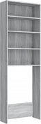 vidaXL - Wasmachinekast - 64x24x190 - cm - grijs - sonoma - eikenkleurig