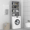 vidaXL - Wasmachinekast - 64x24x190 - cm - grijs - sonoma - eikenkleurig