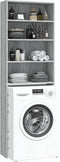 vidaXL - Wasmachinekast - 64x24x190 - cm - grijs - sonoma - eikenkleurig