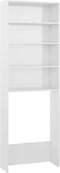 vidaXL - Wasmachinekast - 64x24x190 - cm - hoogglans - wit