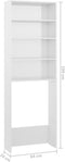 vidaXL - Wasmachinekast - 64x24x190 - cm - hoogglans - wit