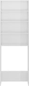 vidaXL - Wasmachinekast - 64x24x190 - cm - hoogglans - wit