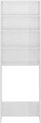 vidaXL - Wasmachinekast - 64x24x190 - cm - hoogglans - wit