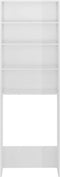 vidaXL - Wasmachinekast - 64x24x190 - cm - hoogglans - wit