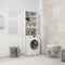 vidaXL - Wasmachinekast - 64x24x190 - cm - hoogglans - wit