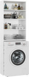 vidaXL - Wasmachinekast - 64x24x190 - cm - hoogglans - wit