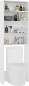 vidaXL - Wasmachinekast - 64x24x190 - cm - wit