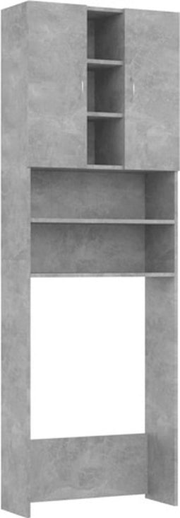 vidaXL - Wasmachinekast - 64x25,5x190 - cm - betongrijs