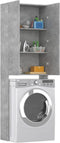 vidaXL - Wasmachinekast - 64x25,5x190 - cm - betongrijs