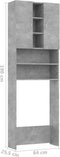 vidaXL - Wasmachinekast - 64x25,5x190 - cm - betongrijs