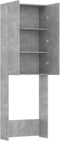 vidaXL - Wasmachinekast - 64x25,5x190 - cm - betongrijs