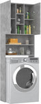 vidaXL - Wasmachinekast - 64x25,5x190 - cm - betongrijs