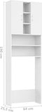 vidaXL - Wasmachinekast - 64x25,5x190 - cm - betongrijs